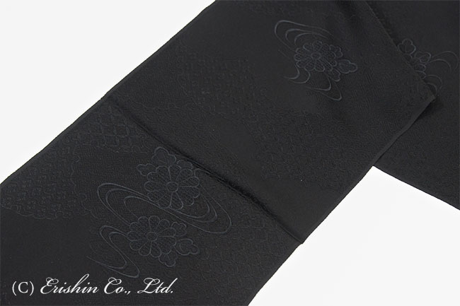帯揚げ 喪服(袷)用 (流水に菊)