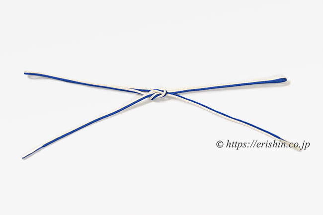 帯締め 細組（角タイプ/青色×白）夏・単衣向