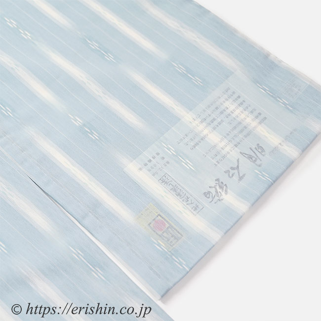 明石縮（白経長絣/淡秘色色）