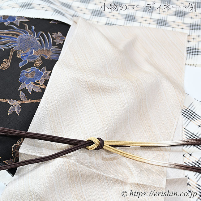 帯締め 細ゆるぎ組/冠組（三色暈かし/焦茶色）[夏・単衣向]龍工房