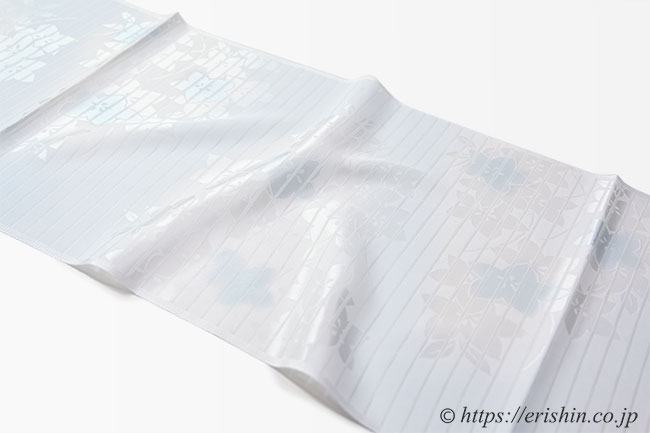 帯揚げ（桔梗暈かし/白縹色・絽）[夏・単衣向]