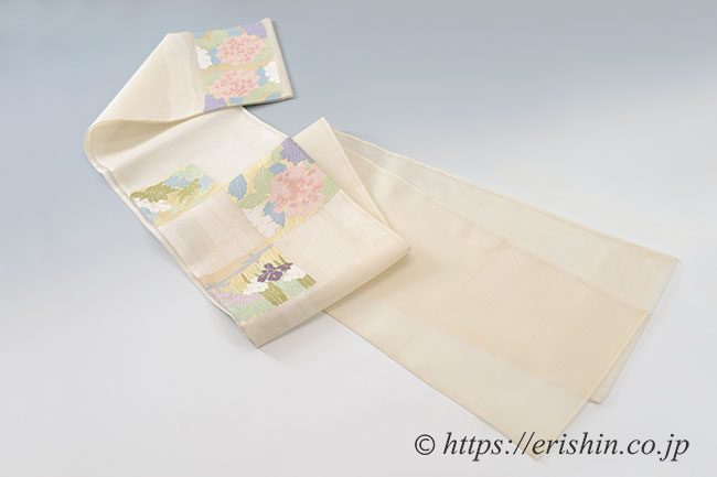 紗袋帯（竹林市松花紋）
