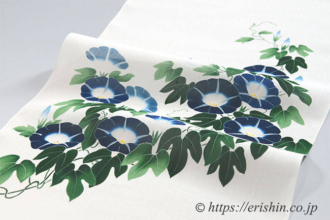 染名古屋帯（朝顔） [夏・単衣向]染めの川勝『着物・呉服えり新』