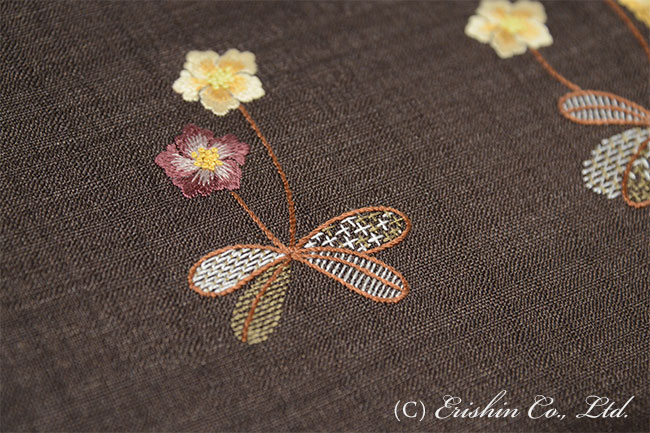 くつろぎカフェタイム シノワズリ 手刺繍 パッチワーク 名古屋帯 正絹