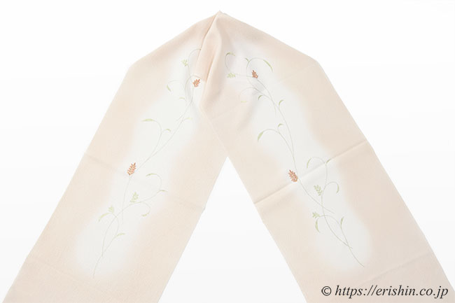 友禅帯揚げ 二色立別ぼかし 潤色（うるみいろ）／紅藤色（べに