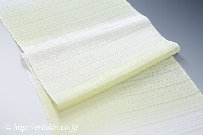 乱絽楊柳帯揚げ(段暈かし/若菜色)
