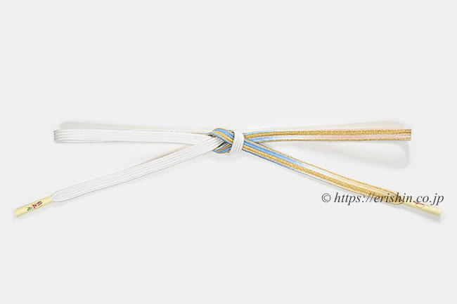 貝の口組帯締め（冠組み）白地暈かし