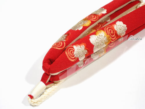 刺繍（赤/水紋に桜）ハナオ